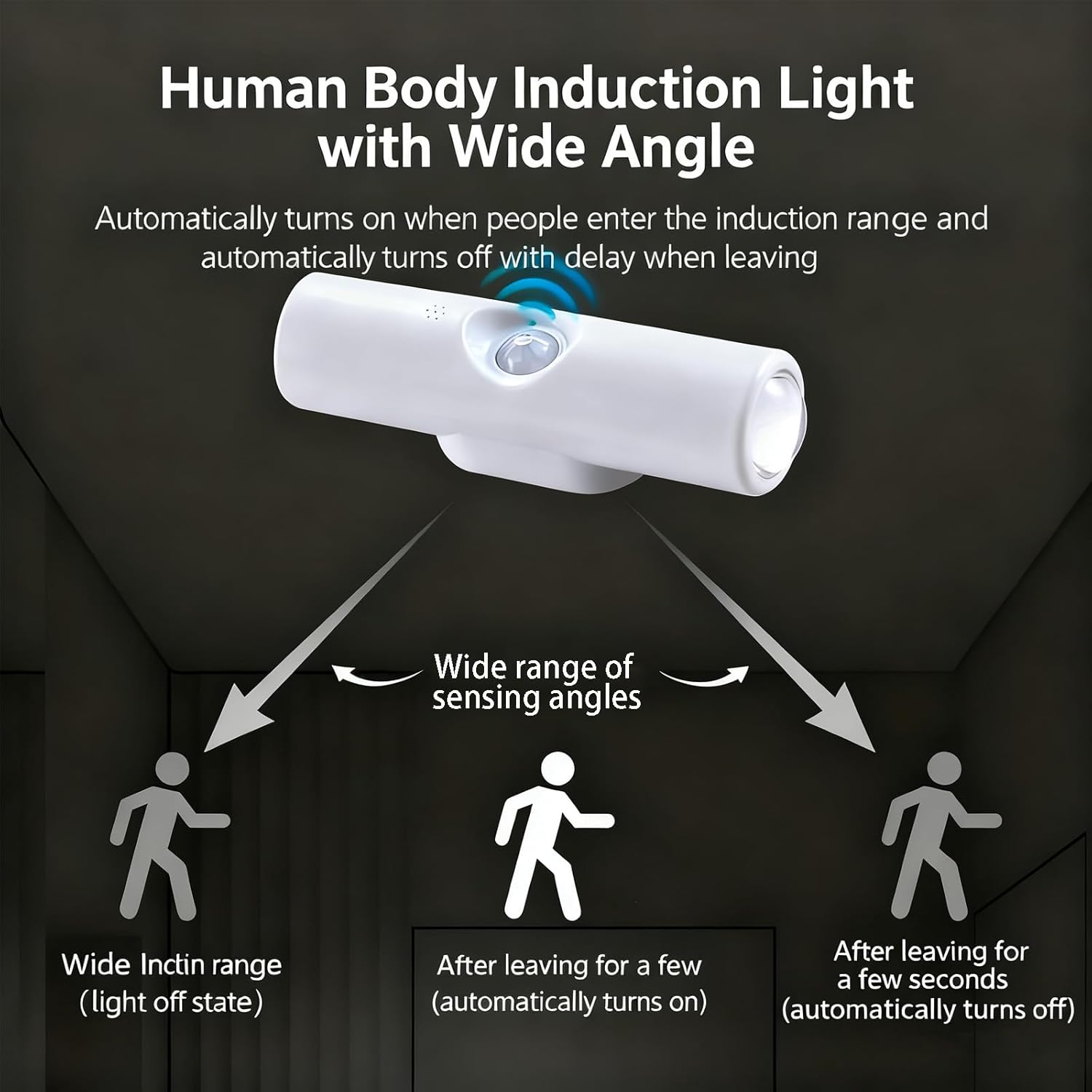 Rechargeable Smart LED Motion Sensor Ambient Light, Punch-Free Color Changing Motion Sensor Light for Stairs, Wardrobe, Cabinet (1Pc,Black, 7-Color Changing)