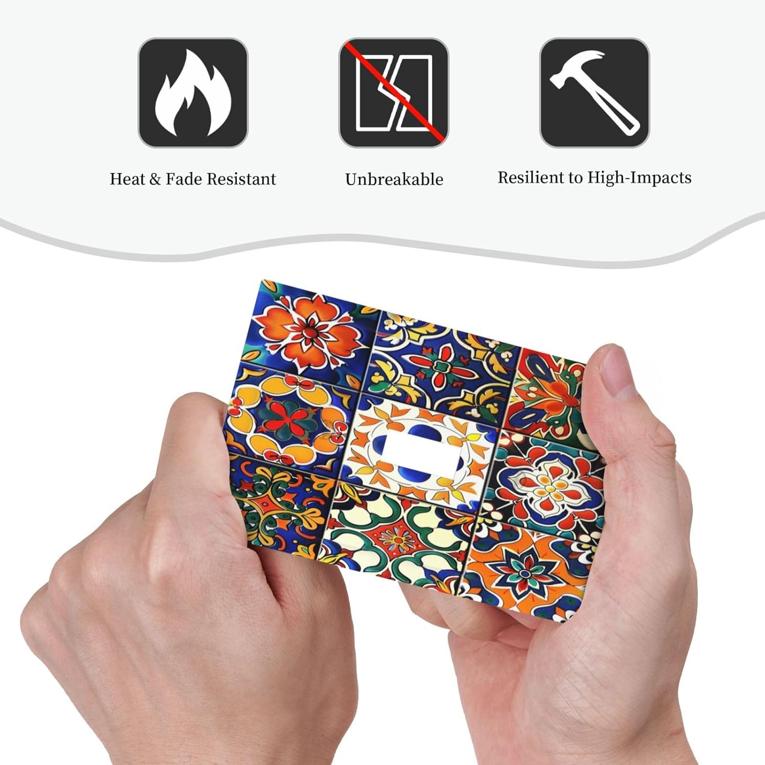 Decorative Light Switch Cover Colorful Mexican Talavera Vintage Boho Floral 1 Gang Single Toggle Device Electrical Faceplate Switchplates Decorator Outlet Wall Plate For Farmhouse