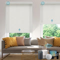 SmartWings Motorized Smart Roller Shades in Light Filtering, Electric Blinds with Remote for Windows Compatible with Alexa/Google Home/Homekit, Customized, Safari Translucent Ivory
