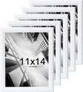 KTKDE 11x14 Picture Frame Set of 5, Wooden frames White, Vertical & Horizontal Wall Hanging for Wall Display,Studio Gallery Photo Frame for Photos, Posters & Art Prints