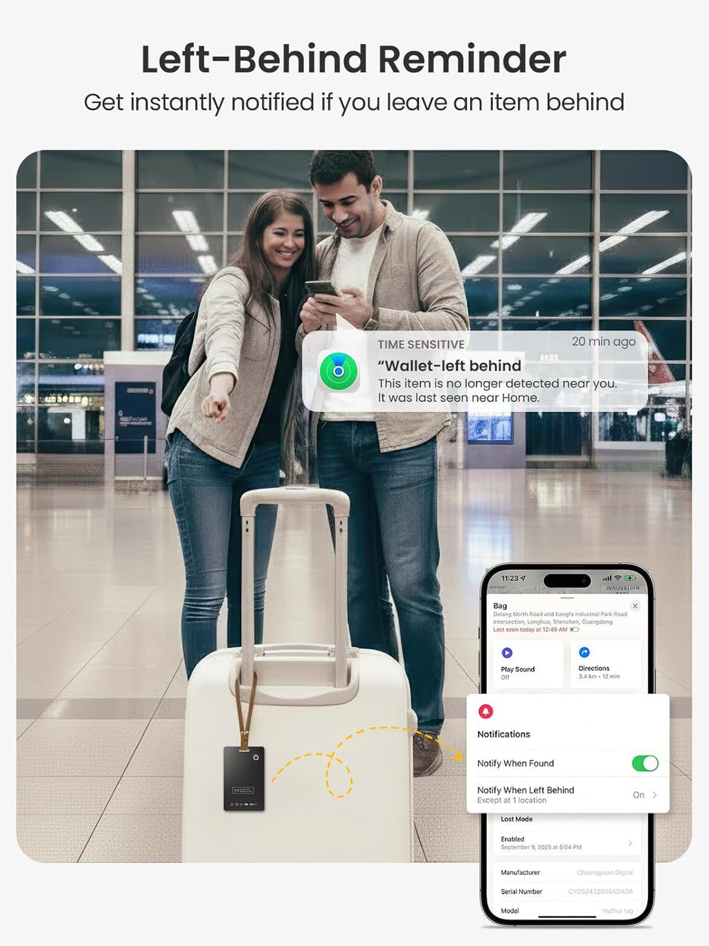 Wallet Tracker Card – Works with Apple Find My [Apple MFi Certified, iOS Only], Slim 1.65mm Bluetooth Item Finder, IP68 Waterproof, Wireless Rechargeable GPS Locator for Wallet, Keys & Luggage