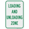 Loading and Unloading Zone Sign, 12x18 Inches, 3M EGP Reflective .063 Aluminum, Fade Resistant, Made in USA