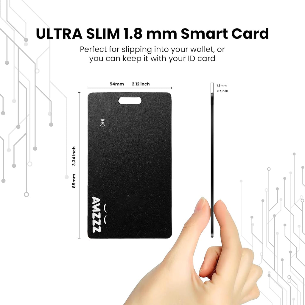 Apple MFI Certified Airtag Tracker Card for Apple Find My, Rechargeable Card, Only 0.07in, Finder with Keychain Hole, Item Locator for for Wallet, Bags