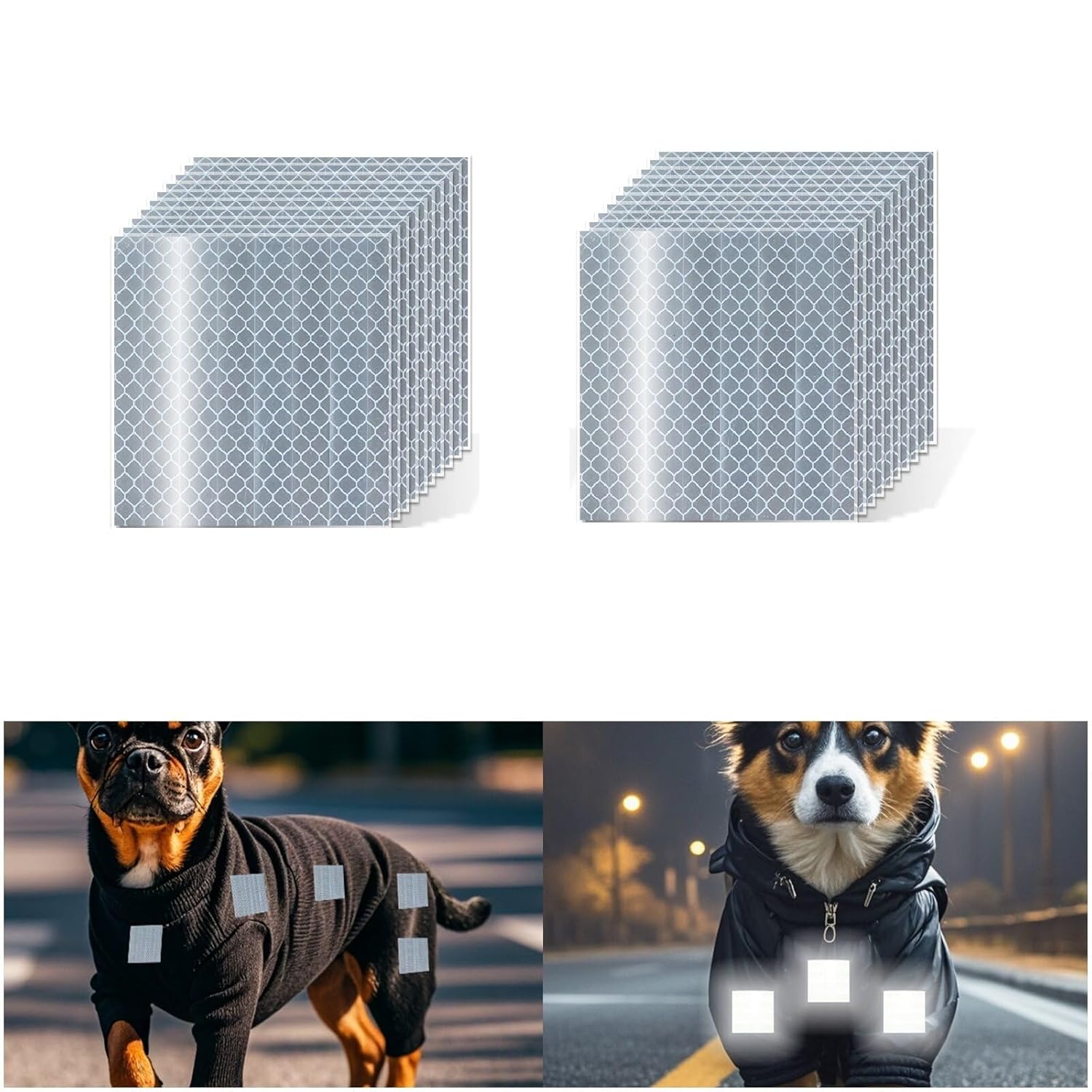 Non Fading White Reflective Stickers 3 inch X 3 inch, Outdoor Waterproof High Visibility Warning Safety Adhesive Reflector Tape (20 Pcs)
