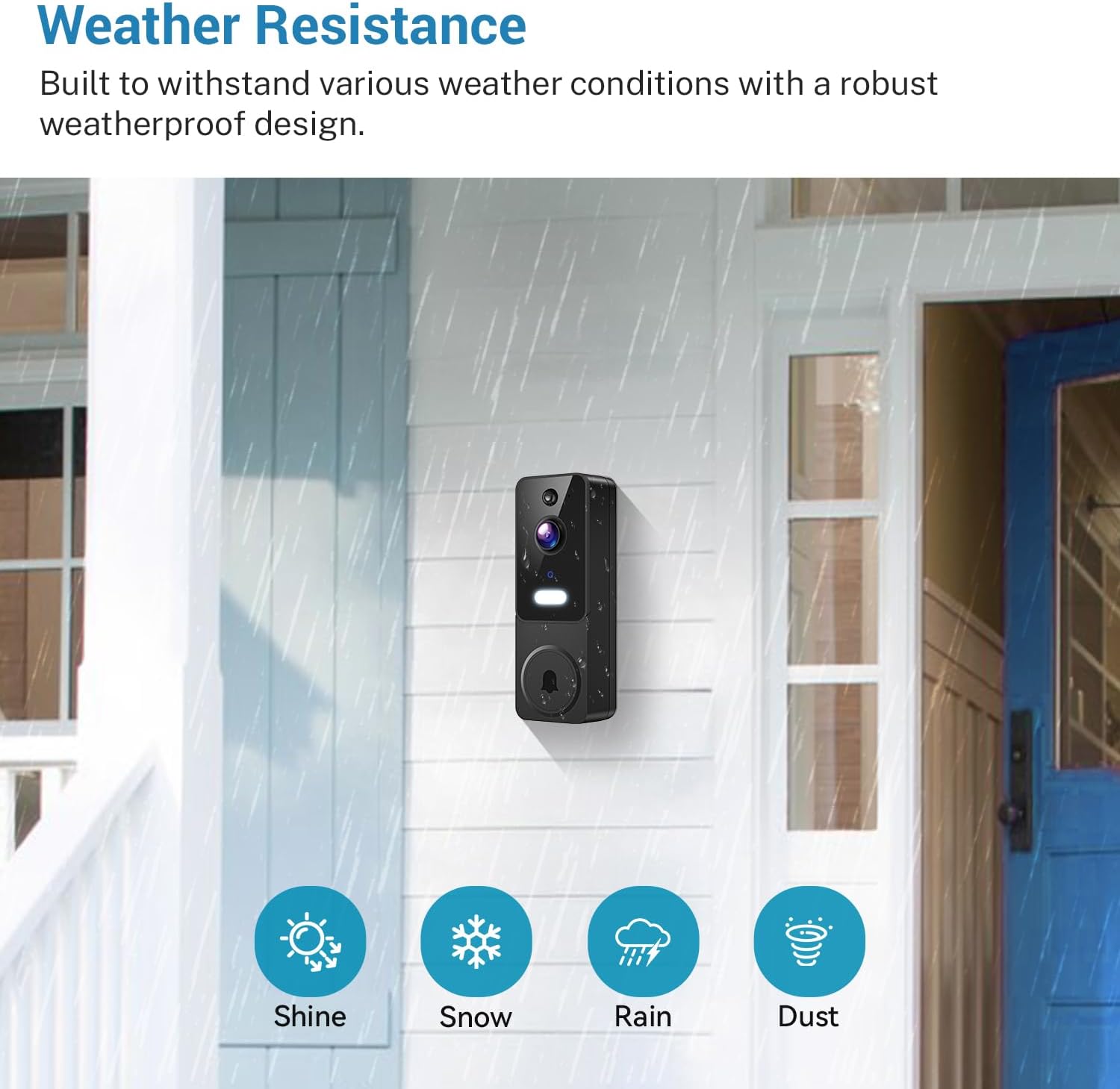 Wireless Video Doorbell with Indoor Receiver, Enhanced Security with AI Human Detection, 2-Way Audio, Night Vision,Real-Time Alerts, Cloud Storage, Smart Home Protection (Purple)