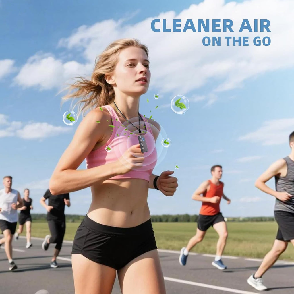 Air Purifier – F2V Portable Personal Wearable Mini Negative Ion Air Ionizer, USB Rechargeable, Filter-Free & Quiet, Ideal for Travel, Commute, Home & Office, Gray or White
