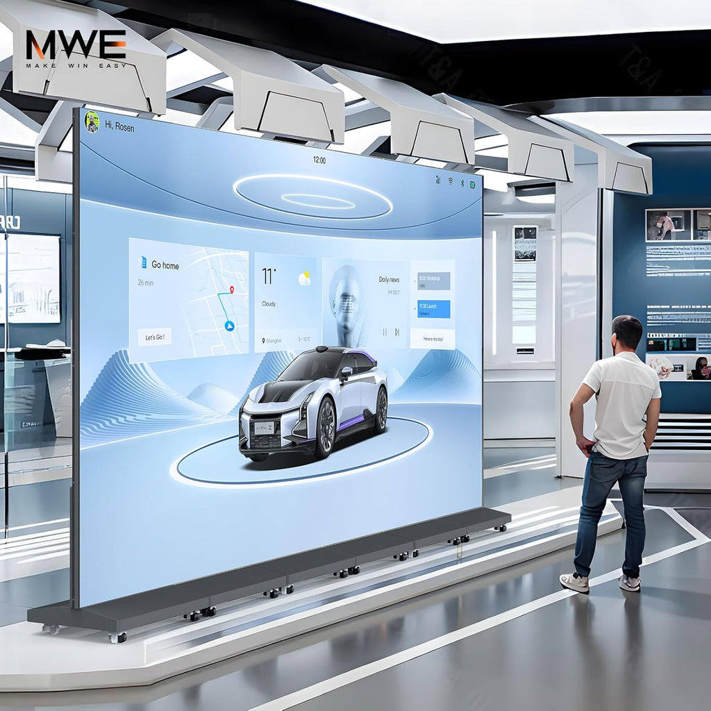 MWE LED Digital Signage Display with Flight Case, P1.86 Spliceable LED Poster Screen with Publishing System, Foldable Advertising Display Kiosk for Events and Rentals, WiFi/USB/HDMI (1 Panel), Black