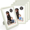 Light Gray 5x7 Picture Frame with Acrylic Front 4 Pack, ABS Frame for 5x7 or 4x9 Photos, Shatterproof UV-Resistant Tabletop Photo Frame, Vertical/Horizontal Display for Home Décor