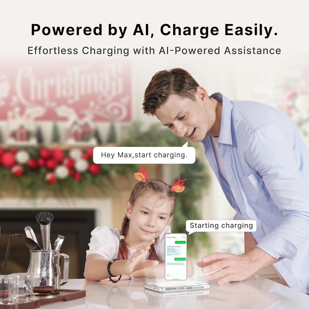 Autel Level 2 EV Charger 40 Amp Home Smart AI Electric Vehicle (EV) Charger, Wi-Fi and Bluetooth Enabled EVSE, with in-Body Holster and 25-Foot Cable NEMA 14-50 Plug(Dark Gray)