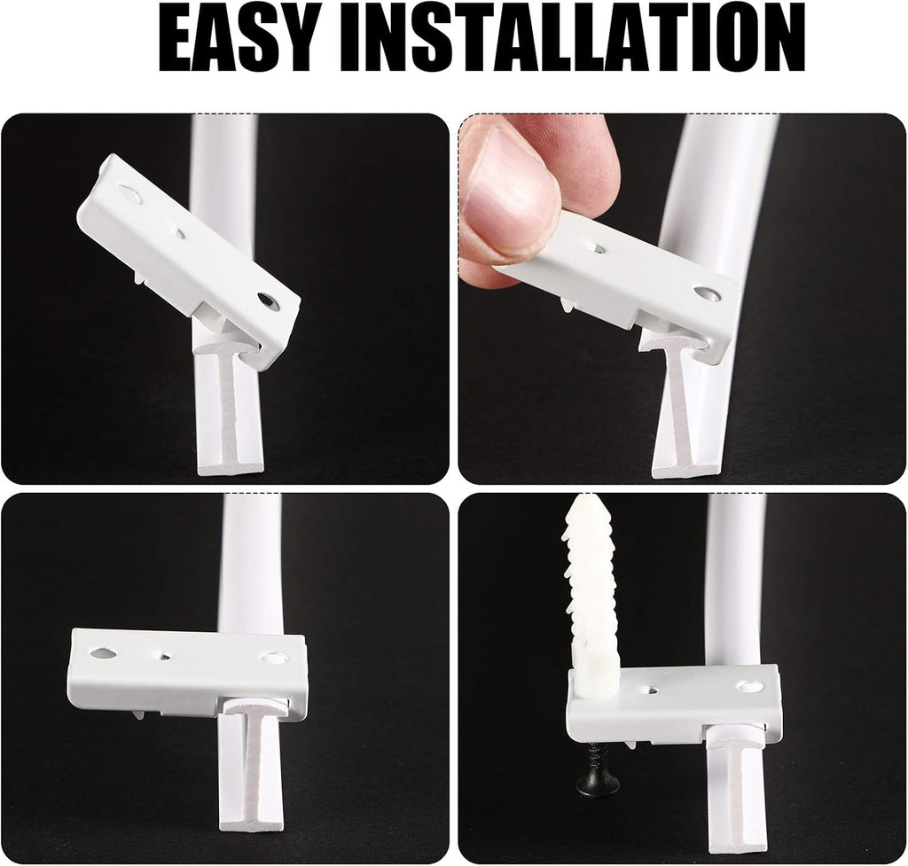Jetec Curtain Tracks Ceiling Flexible Curtain Track Bendable Rail Curved Wall Mounted for Living Room Bedroom Divider Rod RV(5 Meter/ 16.4 Feet,White)