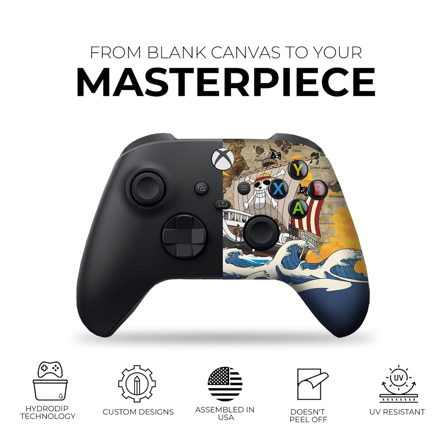 DreamController One Peice Custom X-box Controller Wireless compatible with X-box One/X-box Series X/S Proudly Customized in USA with Permanent HYDRO-DIP Printing(NOT JUST A SKIN) (MODDED)