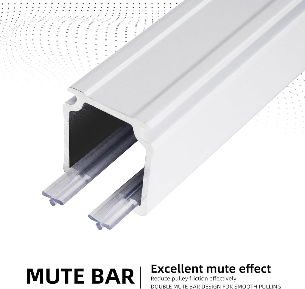 Curtain Track for Ceiling or Wall, Heavy Duty Aluminum Alloy with Smooth Sliding, Easy to Install, White, 3ft To 15ft