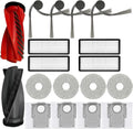 17 Pcs Replacement Parts Accessories Kit,Compatible With Roborock Qrevo Curv/Qrevo Edge Qrevo S5V Robot Vacuum,1 Roller Brush, 4 Hepa Filters,4 Side Brush,4 Mop Pads,4 Vacuum Bags