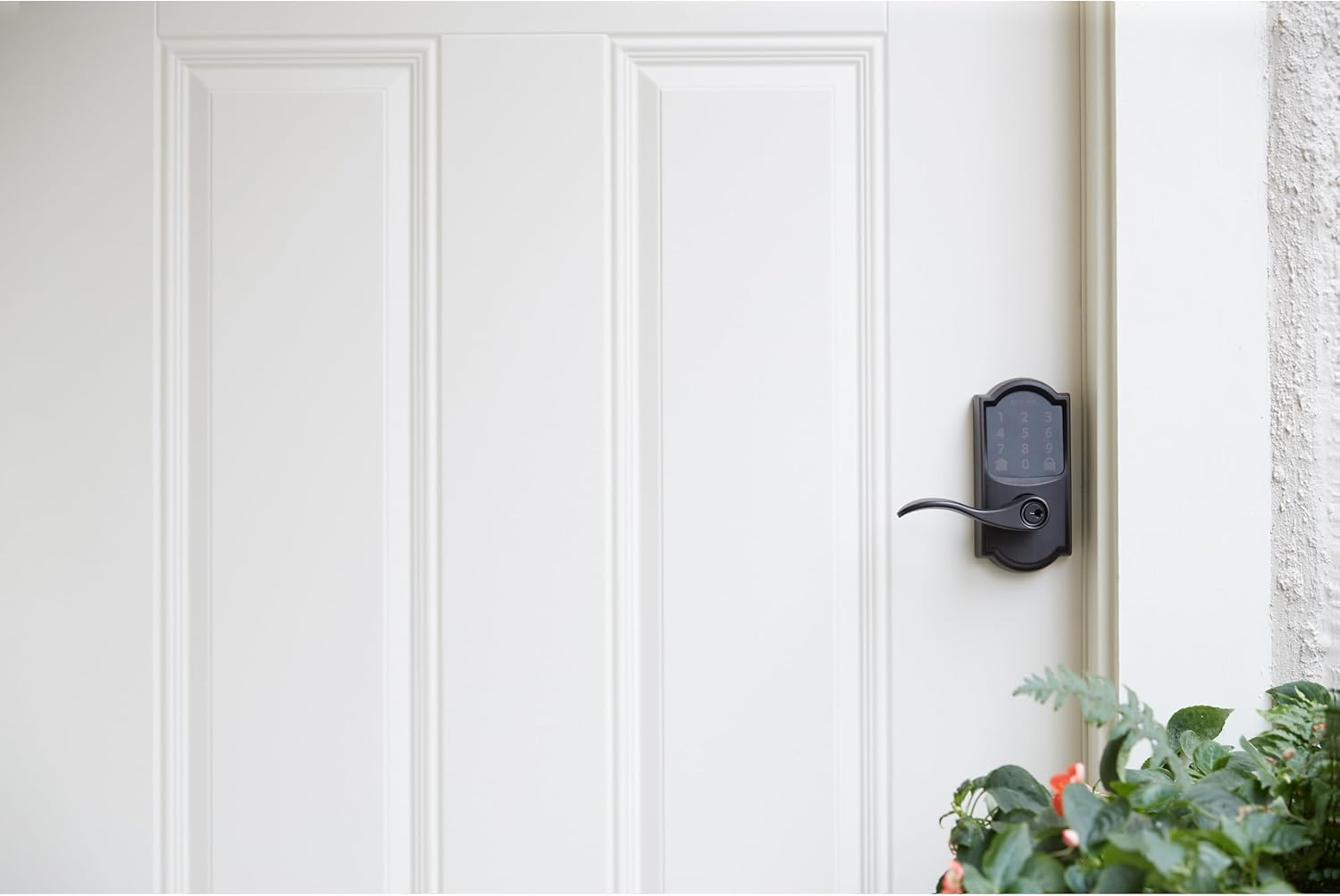 Schlage FE789WB CAM 716 Acc Encode WiFi Accent Lever Smart Lock, Keyless Entry Touchscreen Door Lock with Camelot Trim, Aged Bronze
