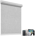 SmartWings Motorized Light Filtering Shades, 70% Blackout, Custom Size, Rechargeable Battery, Works with Matter/Apple HomeKit, Alexa, Thread/Zigbee, Remote Optional, 70% Safari Smoke