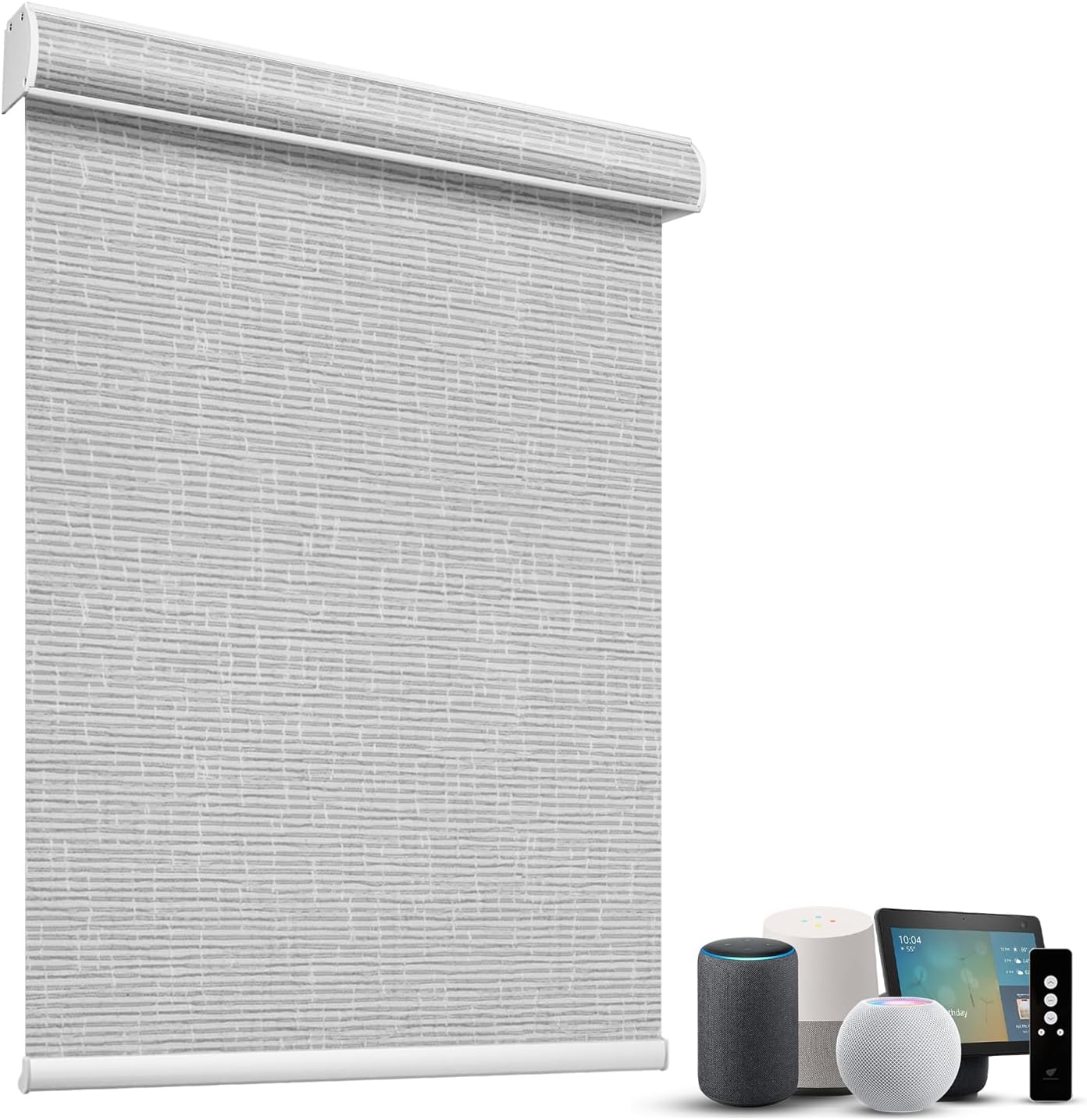 SmartWings Motorized Light Filtering Shades, 70% Blackout, Custom Size, Rechargeable Battery, Works with Matter/Apple HomeKit, Alexa, Thread/Zigbee, Remote Optional, 70% Safari Smoke