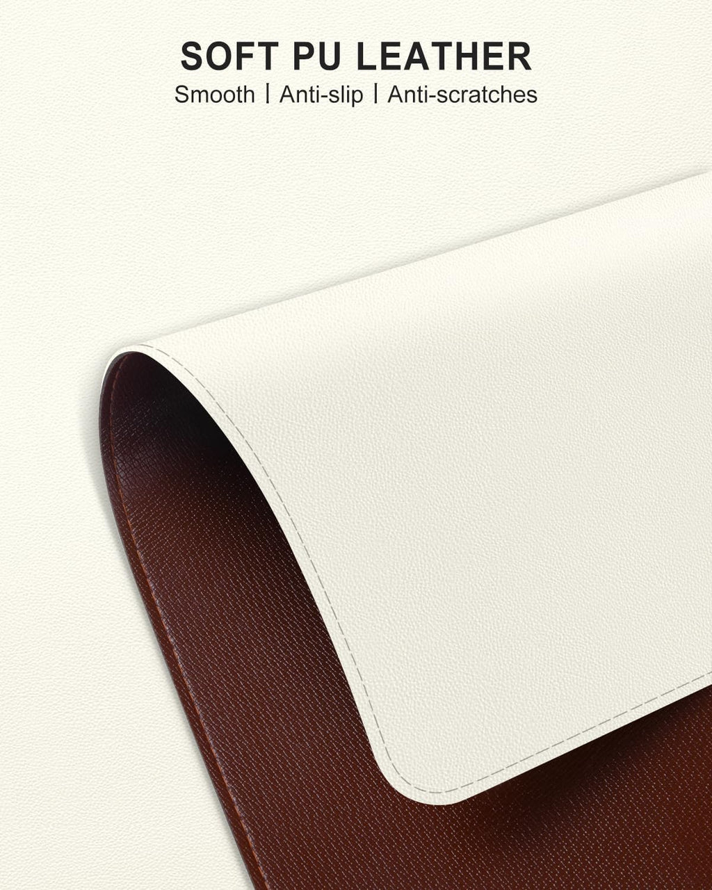 Heated Desk Pad, 23.6" x 14.2" Leather Non-Slip Warm Desk Pad, Large Mouse Mat with 3 Levels Heating & 3 Hours Auto Shut-Off, Hand and Foot Warmer for Office, Home, Apricot