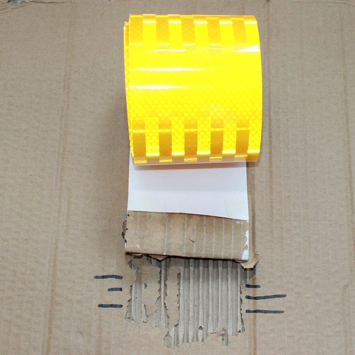 Non Fading Yellow Reflective Tape Outdoor Waterproof 4 inch, High Visibility Warning Industrial Marking Tape, Safety Stickers (68 feet)