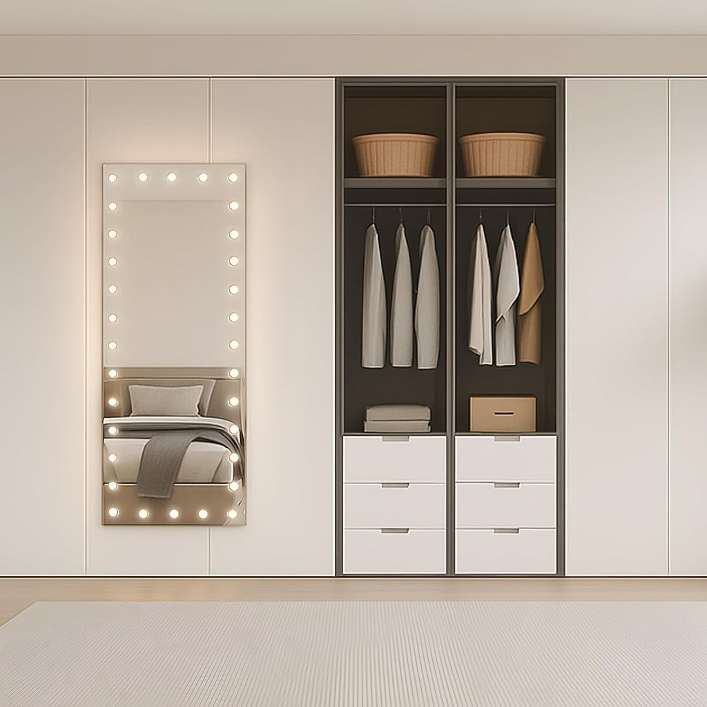 WTTY LED Bathroom Mirror with Lights 72"x36" Hollywood Wall-Mounted Mirror with 3 Color Temperatures, Stepless Dimmable Bulbs, Anti-Fog & Shatter-Proof