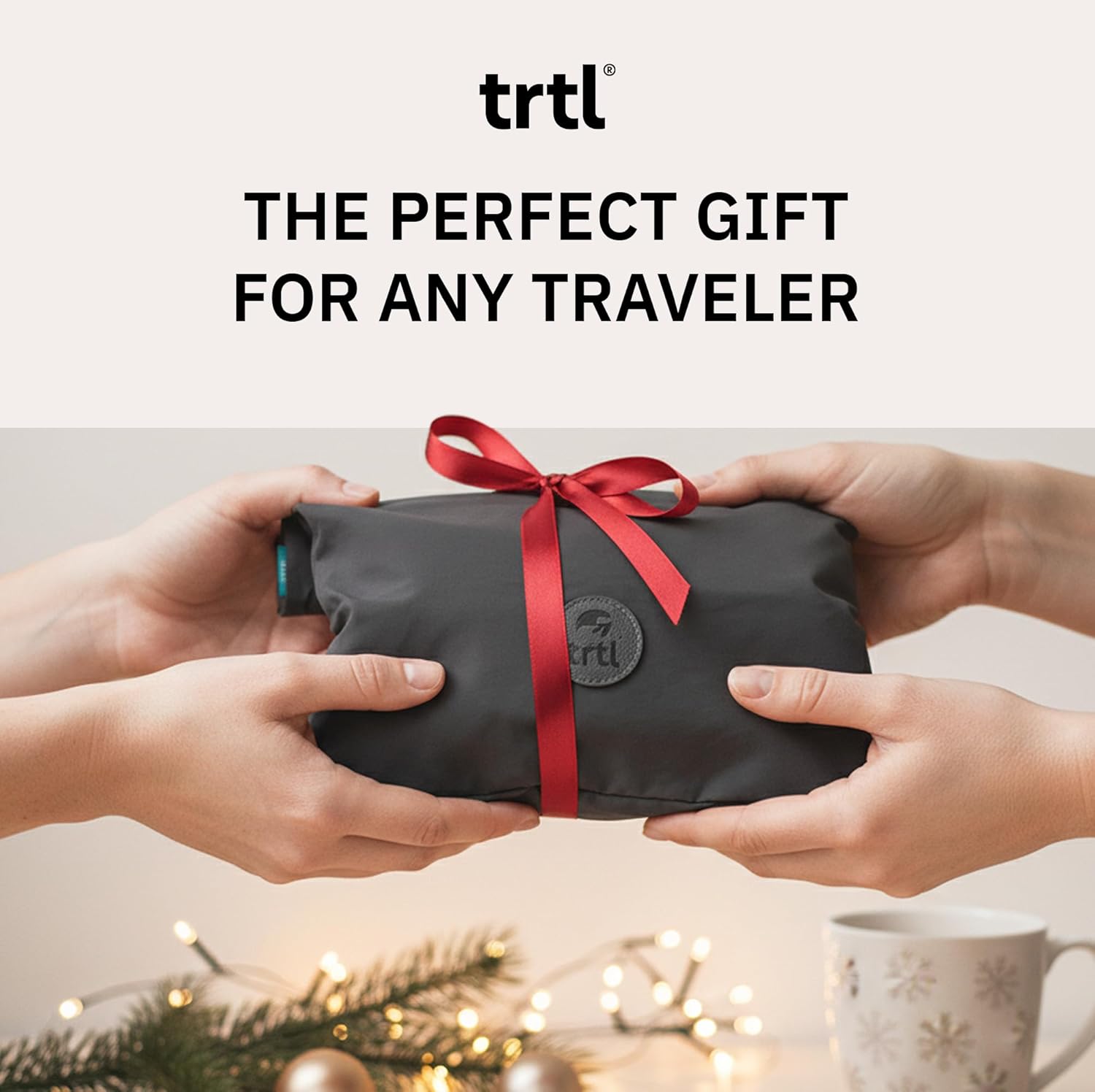 trtl Pillow - Scientifically Proven, Super Soft Neck Support Travel Pillow for Sleeping - Lightweight and Machine Washable - Ergonomic Design for Traveling on Airplanes, Cars, and Trains - Red