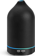 URPOWER 120ML Essential Oil Diffuser, Ultrasonic Aromatherapy Diffuser with Sleek Black Ceramic Design, 7-Color LED Lights, Auto Shut-Off, Humidifier for Home & Office, Scent Diffuser for Relaxation