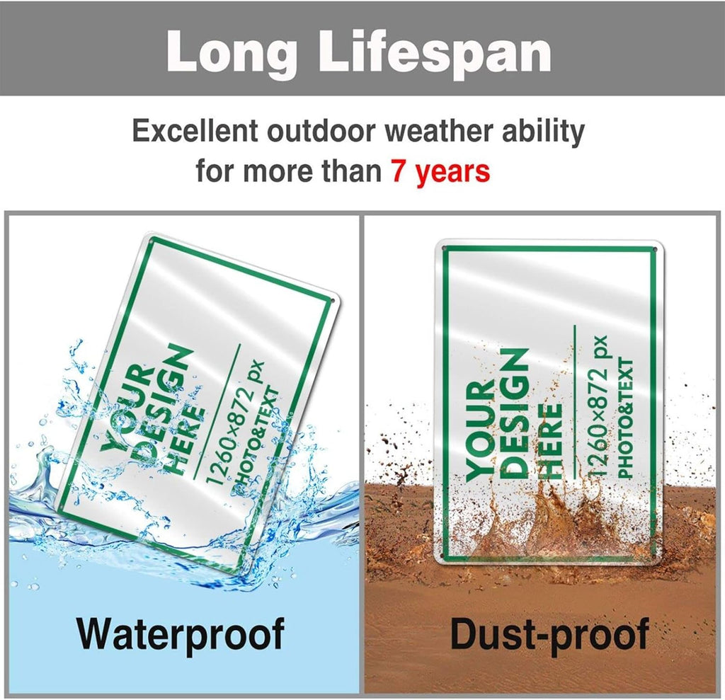 Custom Signs Outdoor Metal Sign - 12 x 8 Customized Personalized Aluminum Signs for Office, Home, Business, Decor, Custom Road Signs, Rust-Proof Sign (Green Text Box)