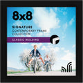 Americanflat 8x8 Picture Frame with Shatter-Resistant Glass - Signature Collection - Gallery Style Frames Made of Engineered Wood - Square Frame for Tabletop and Wall Display - Black