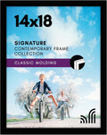 Americanflat 14x18 Picture Frame with Polished Plexiglass - Signature Collection - Gallery-Style Frames Made of Engineered Wood - Photo Frame for Wall Display - Black