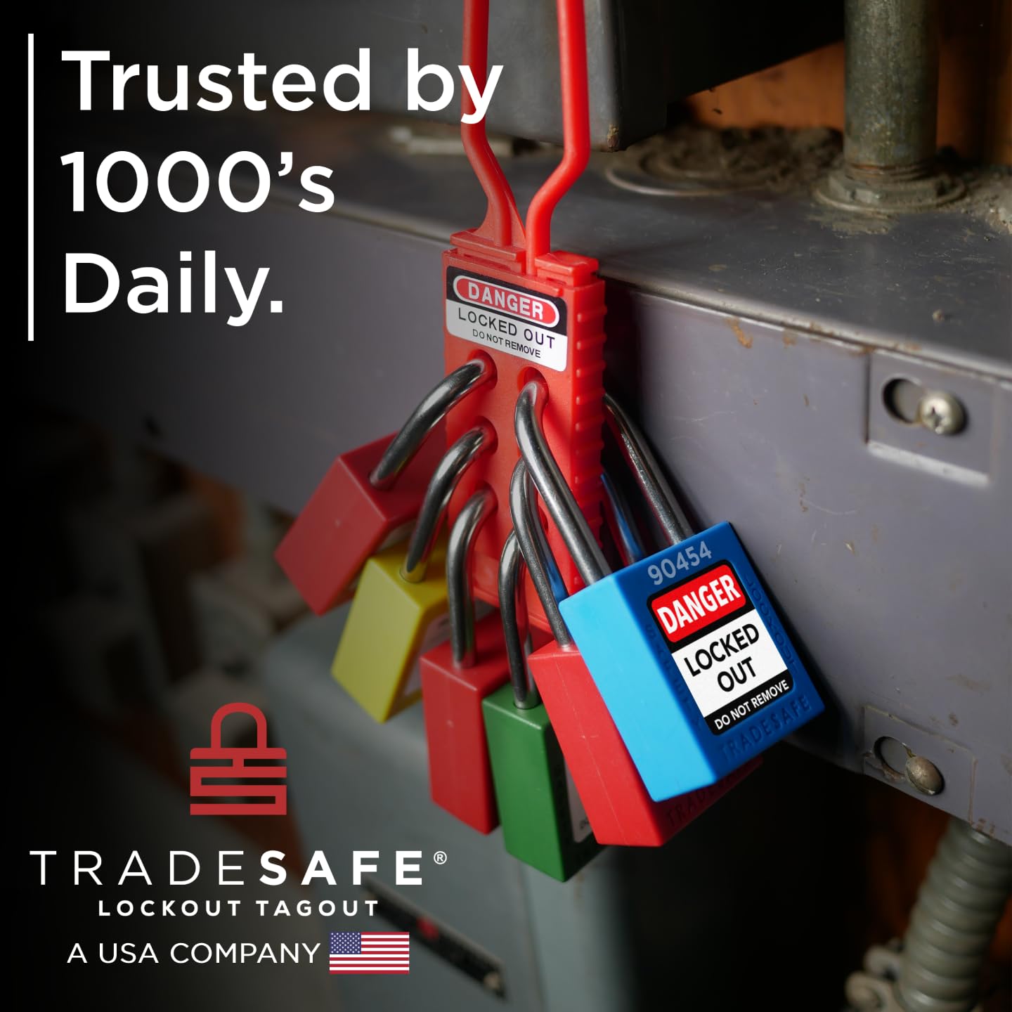 TRADESAFE Lockout Tagout Locks Set - 10 Red Loto Locks, Lockout Locks Keyed Different, 2 Keys Per Lock, OSHA Compliant Lock Out Tag Out Padlocks, Safety Padlocks for Electrical Lockout Tag Out Kits