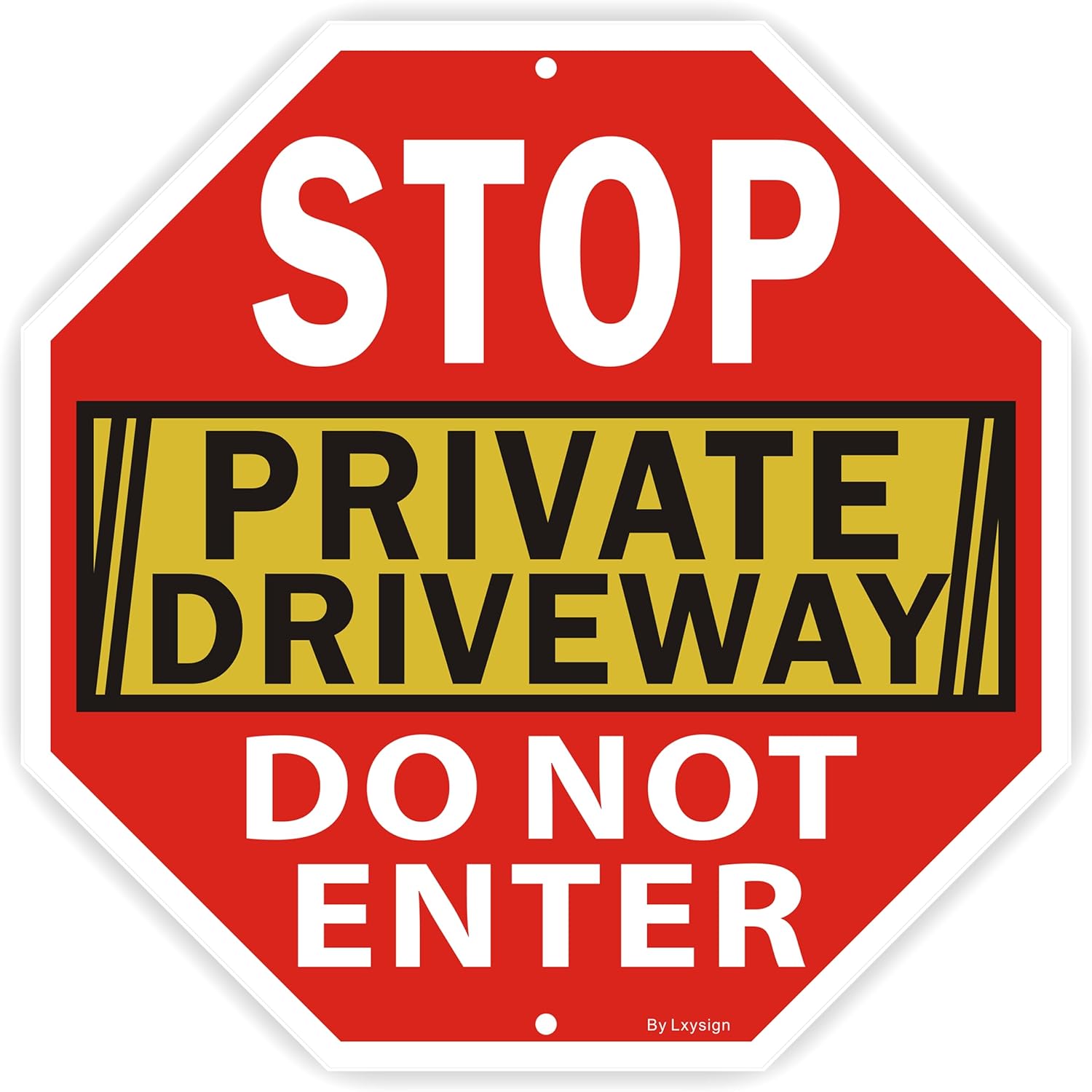 Stop Sign, Do Not Enter Private Driveway Sign, 12" x 12" Reflective Aluminum sign, Fade Resistant Durable UV and Octagon Shaped, Easy Mounting
