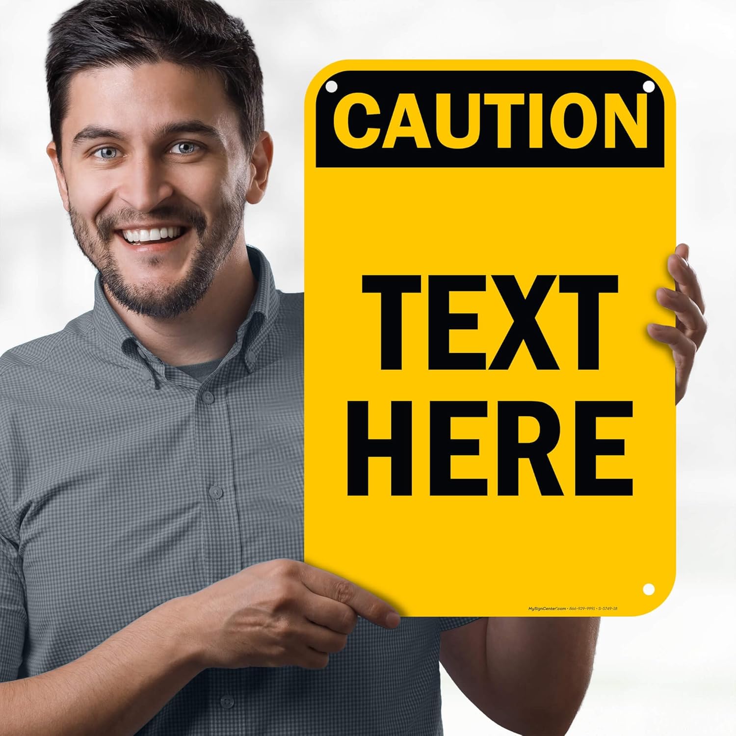 Custom Caution Sign, OSHA Sign, 12x18 Inches, 55 mil thick HDPE (high density polyethylene), Made in USA by My Sign Center