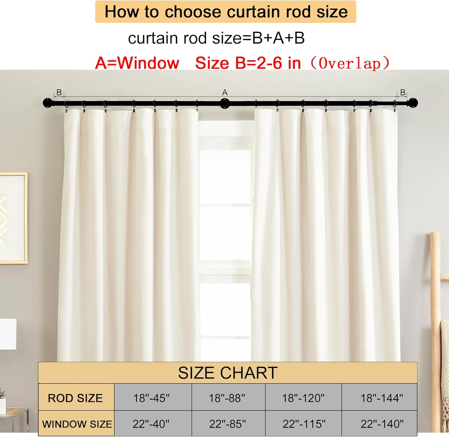 Industrial Curtain Rods 18 to 45 in,Wrap Around Rods, Adjustable Curtain Pole,1 in Diameter Pipe Wall or Ceiling Mounted,for Living Room(Brushed Crimson Black18” to 45”)
