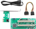 PCIe 1X to Dual Pci Slot Expansion Card PCI-Express 1X Male to PCI Female Adapter for Sound Cards, Network Cards, Fax Cards, Video Capture Cards, Parallel Port Cards