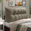 WOWMAX 85% Linen 15% Cotton Blend Headboard Pillow – Queen Size Reading Wedge Backrest for Bed, Handmade Firm Support Bolster Cushion with Removable Cover, Premium Bed Rest Pillow, Light Gray