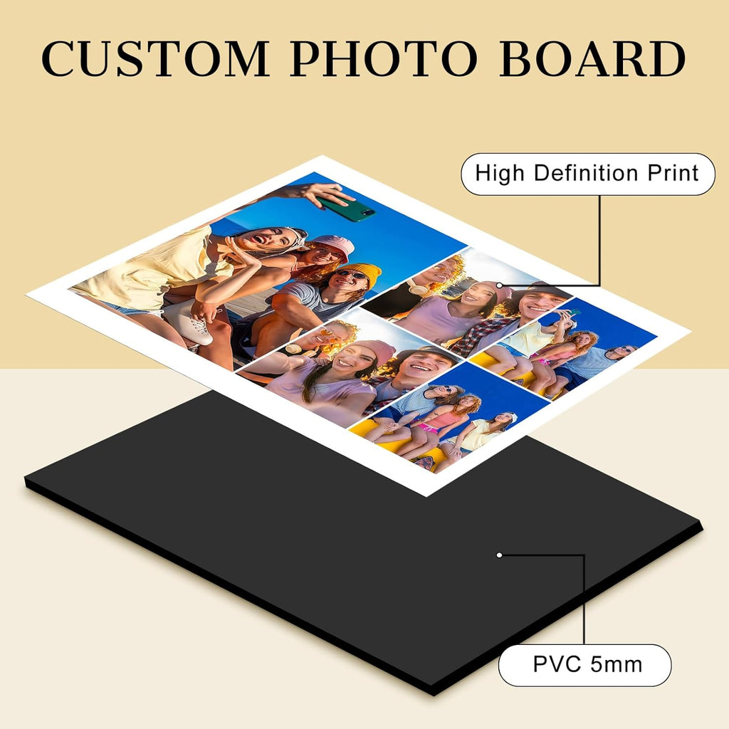 Custom Photo Frame with Stand, Personalized Picture Display, MDF and Wood Construction, Desktop Decor, Multiple Designs, Customizable Gift for Family and Friends