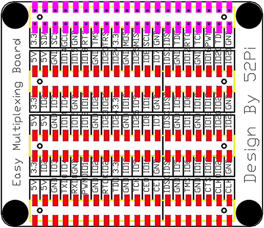GeeekPi GPIO Extension Board for Raspberry Pi, Expansion Board GPIO 1 to 4 for Raspberry Pi 5/4B/3B+/3B with Screws