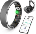Smart Health Ring, Featuring Stress and Sleep Monitoring Functions, Compatible with iOS and Android, Waterproof Fitness Tracker for Women & Men, No Subscription Fee. (Gunmetal Gray, 8)