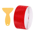 PATIKIL 2 Inch x 82 ft Reflective Tape, 1 Roll Waterproof Self Adhesive High Visibility Caution Warning Safety Tape Reflector with Scraper for Trucks Trailers Cars, Red