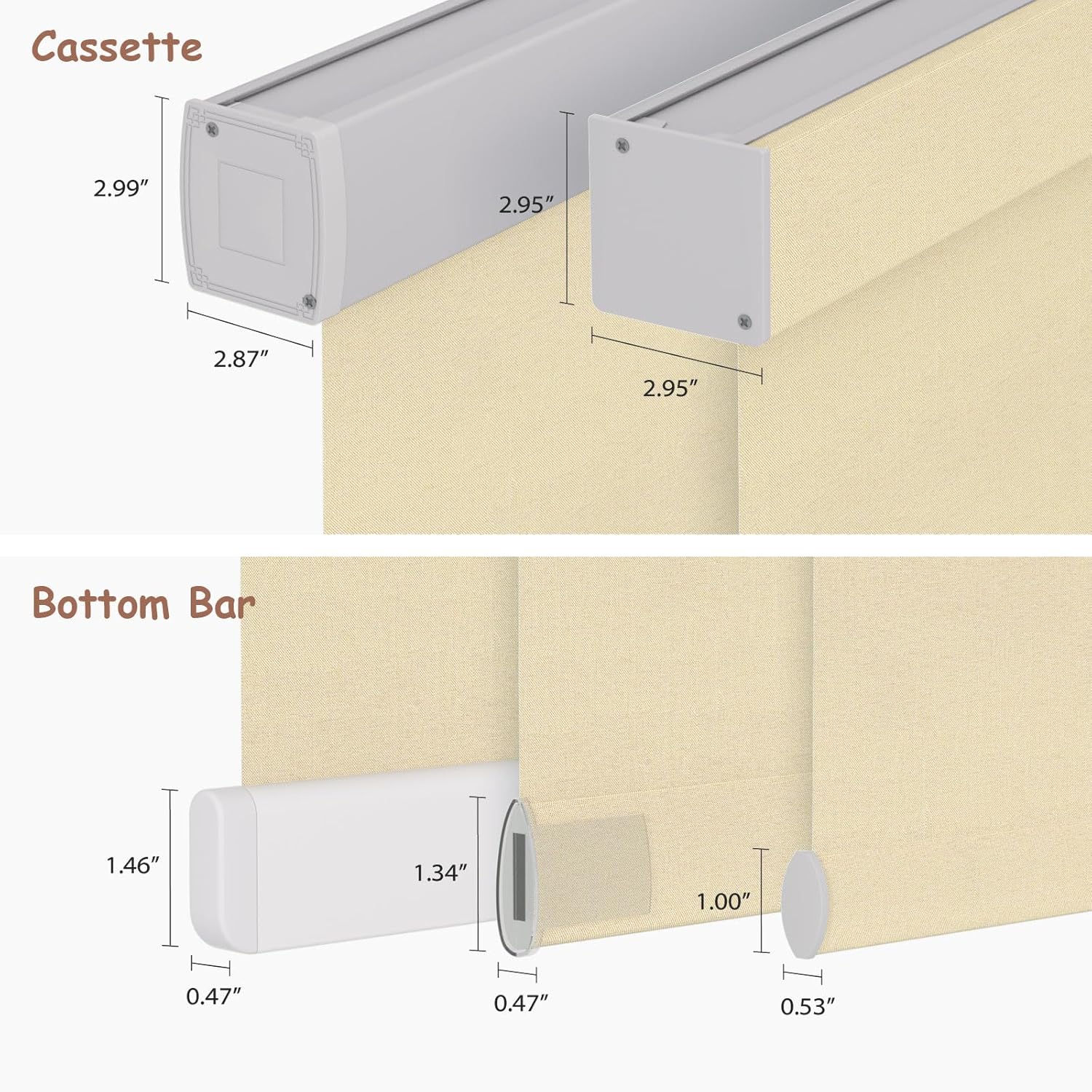Motorized Roller Blinds with Remote, 100% Blackout Automatic Roller Shades for Bedroom, Bathroom, and Living Room, Customized Size, Morning Beige