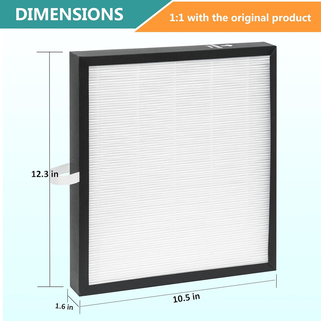 2 Pack KJ217 Air Purifier Filter Replacement, Compatible with MOOKA KJ217 Air Purifier, 3-in-1 True HEPA Filter, High-Efficiency Activated Carbon Filter