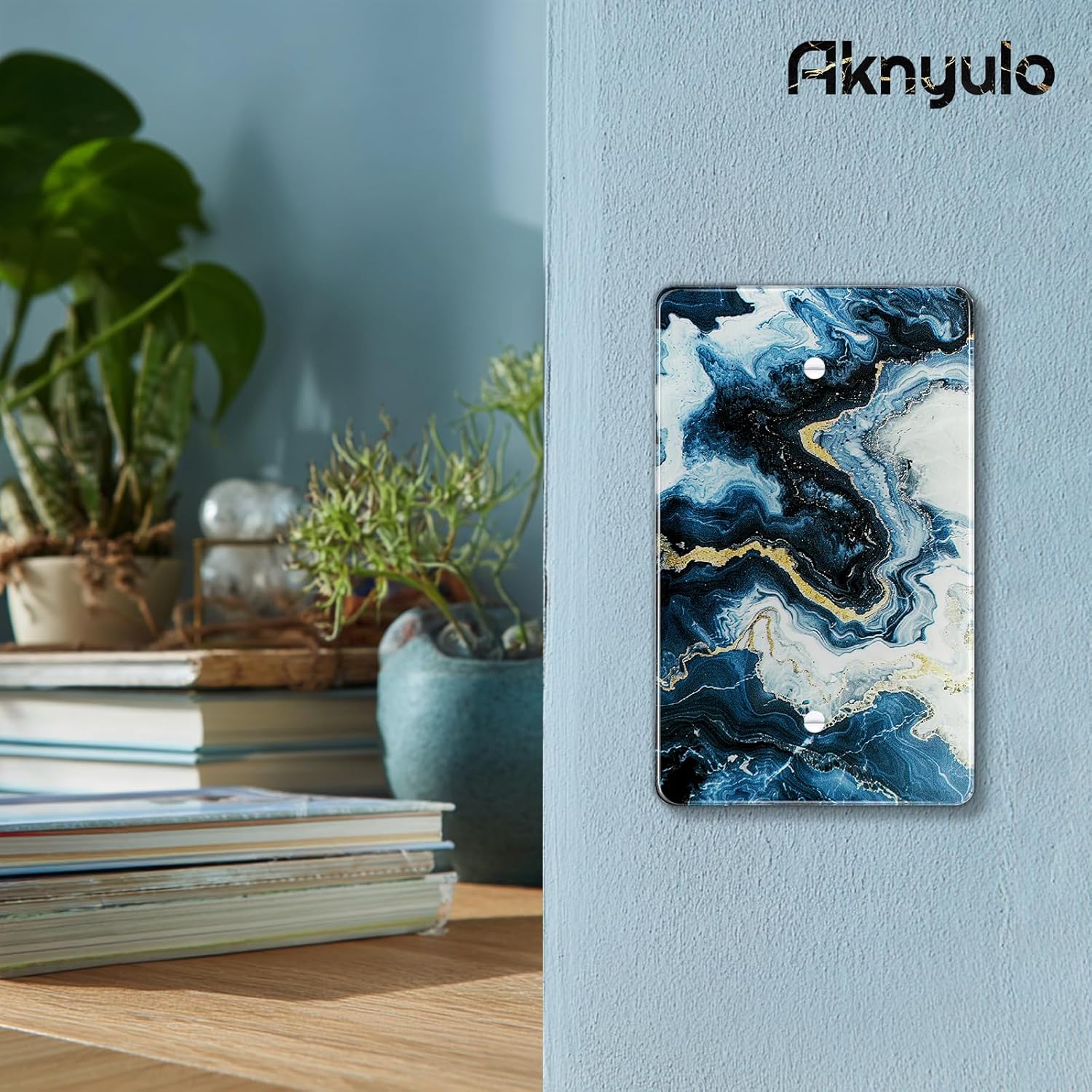 Luxurious Blue and Gold Marble Luxurious Blue and Gold Marble Acrylic Wall Plates Blank Wall Plate Light Switch Cover Plate Blank Wall Plate Decorative Acrylic Light Switch Cover