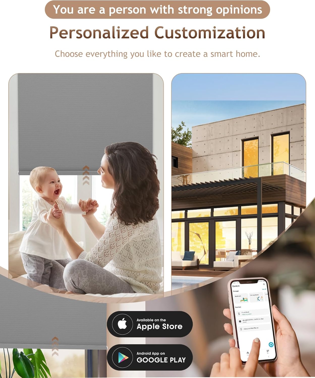 Kincmo Motorized Blinds with Remote,100% Blackout Motorized Roller Shades Work with Apple Homekit,Alexa,Google, Custom Electric Blinds with App,Voice Control (Vinyl Grey)