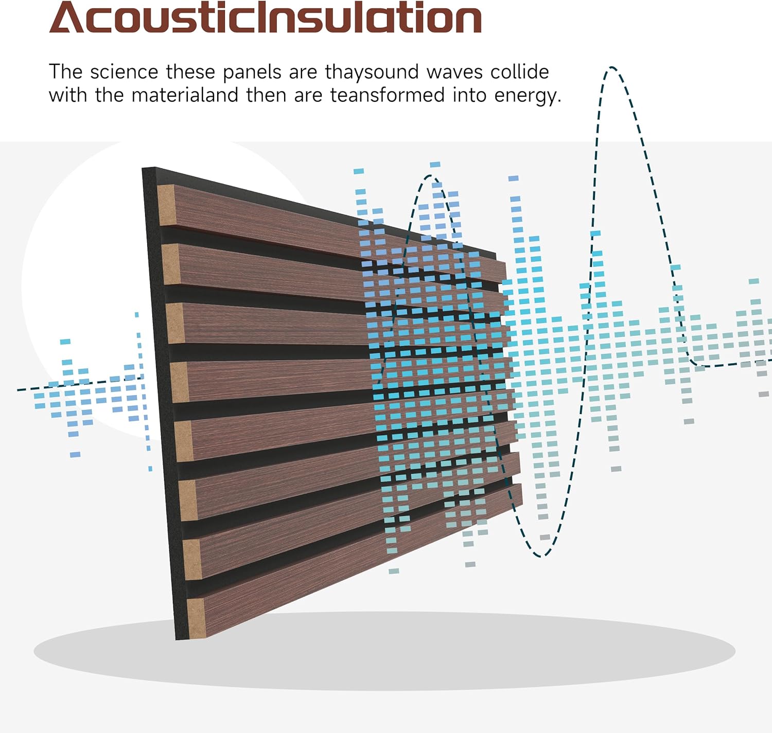 Wood Slat Wall Panels, 2 Pack 8 x 1 ft Decorative Wood Panels for Wall,Stylish Wall Panels for Interior Wall Decor, Modern Acoustic Wood Wall Panels with Felt Backing, Walnut