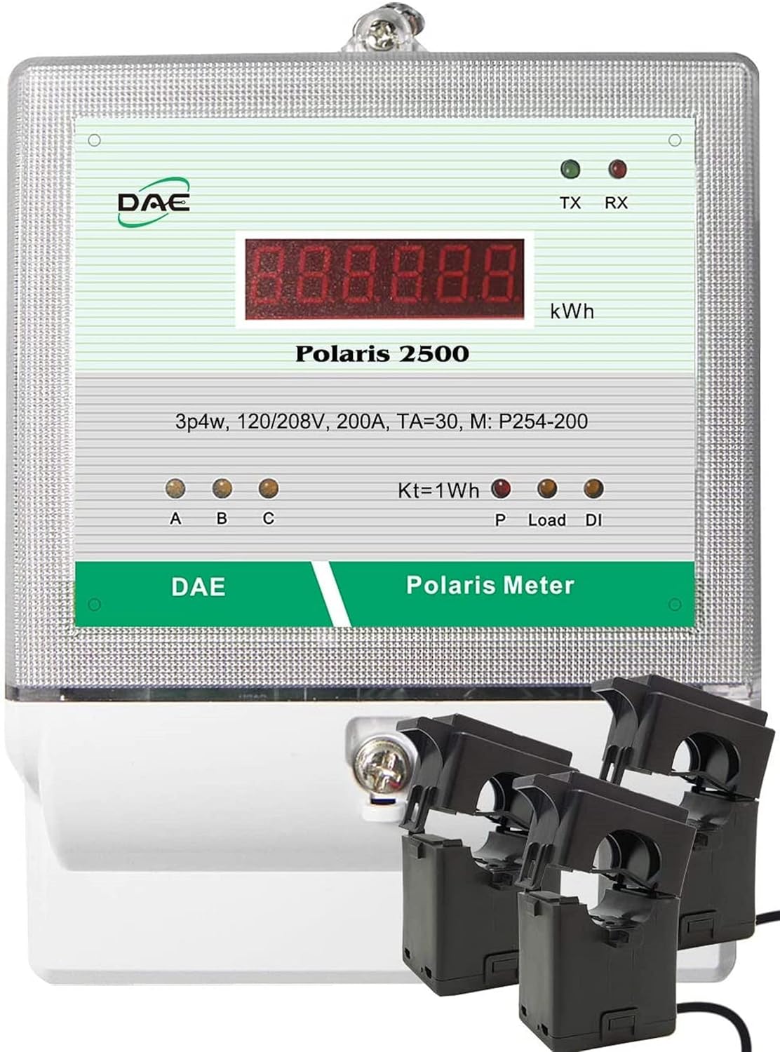 DAE P254-200 KIT, UL kWh Smart Submeter, 3 Phase, 200A, 120/208v, 3 Split Core CTs,RS485
