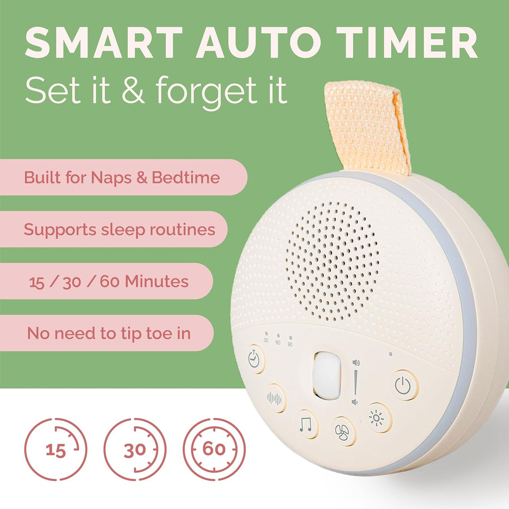 Colic Baby Relief White Noise Sound Machine - Rechargeable Sound Machine for Baby Gas Relief Newborn, Portable with Long Battery Life, 21 Soothing Sounds, Gentle Night Light & Auto Timer