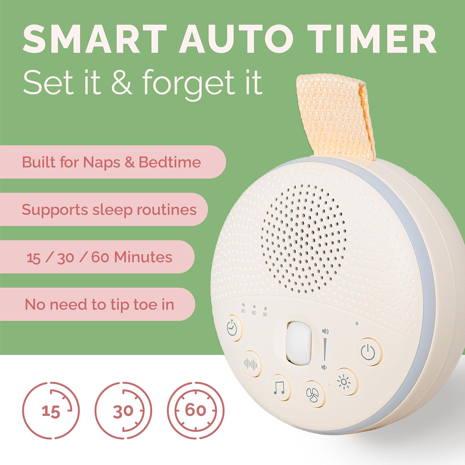 Colic Baby Relief White Noise Sound Machine - Rechargeable Sound Machine for Baby Gas Relief Newborn, Portable with Long Battery Life, 21 Soothing Sounds, Gentle Night Light & Auto Timer