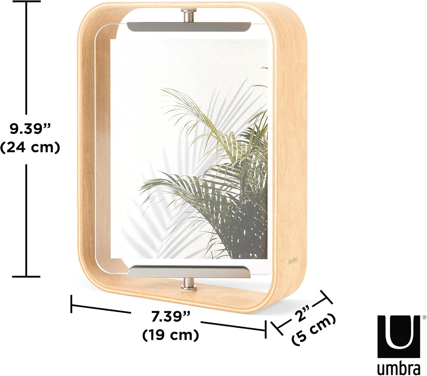 Umbra Bellwood Desk Frame 5" x 7", Natural (Pack of 3)