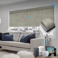 SmartWings Motorized Roller Shades Work with Homekit, Alexa Google, 100% Blackout Smart Blinds for Windows, Cordless Remote Control Window Shades, Vigor Sage, Customized Size