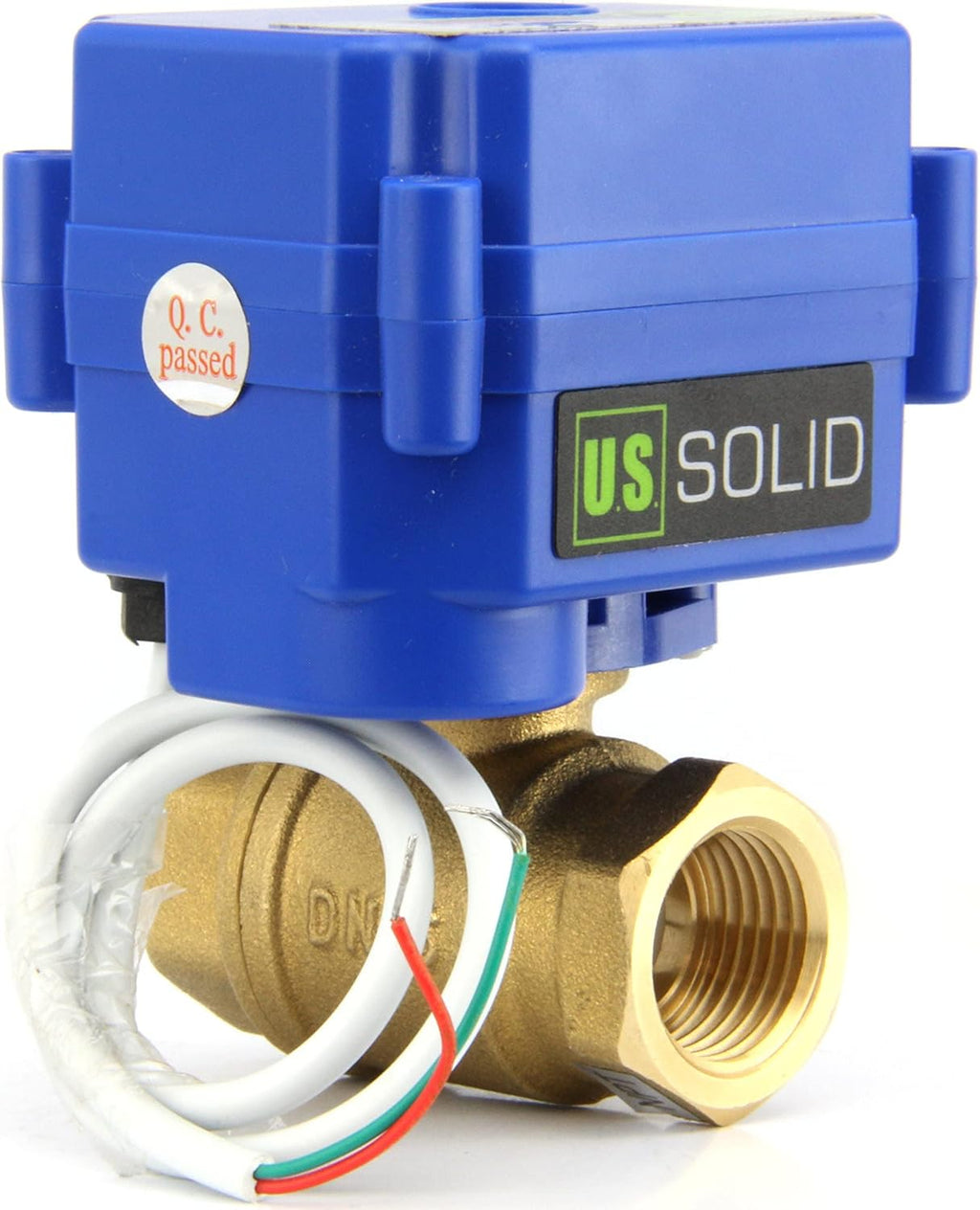 U.S. Solid Motorized Ball Valve- 1" Brass Ball Valve with Standard Port, 9-24V AC/DC and 2 Wire Auto Return Setup (25 Packs)