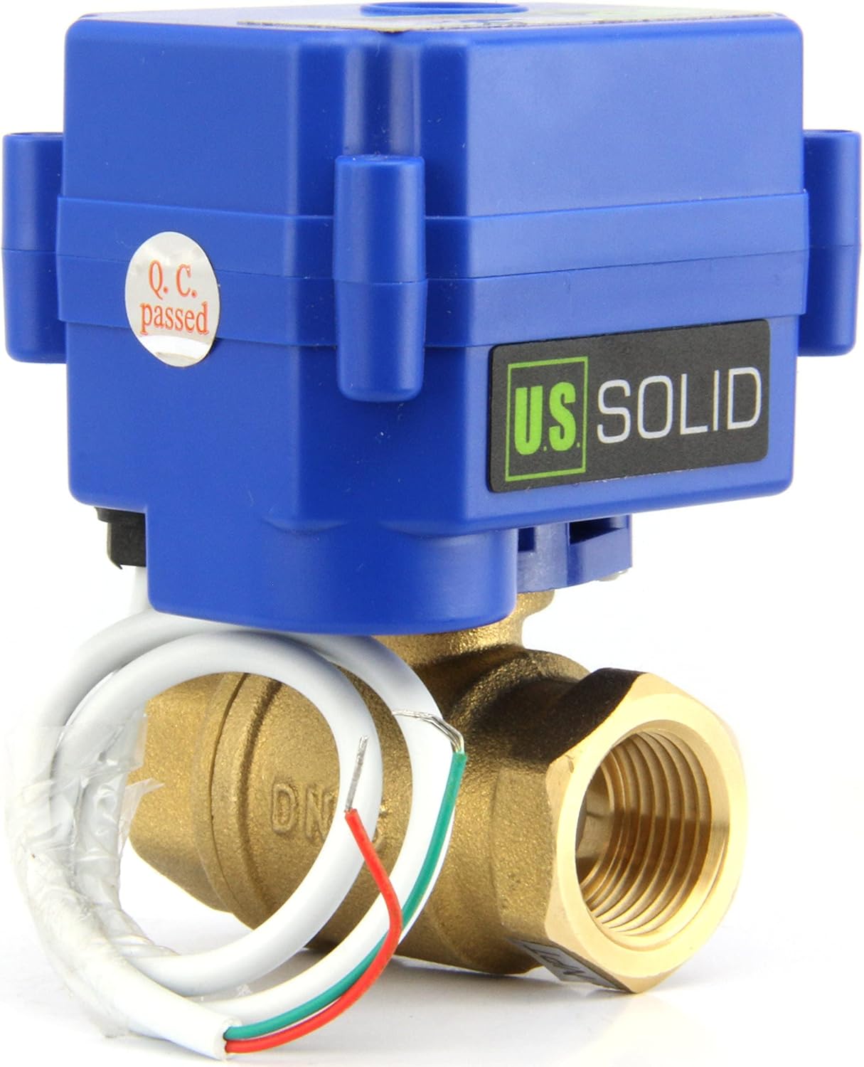 U.S. Solid Motorized Ball Valve- 1" Brass Ball Valve with Standard Port, 9-24V AC/DC and 2 Wire Auto Return Setup (25 Packs)